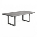 Table de jardin 180 x 90 x 74 cm en aluminium gris style contemporain