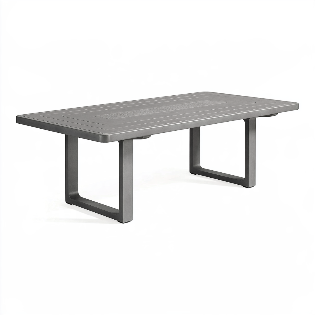 Table de jardin 180 x 90 x 74 cm en aluminium gris style contemporain
