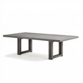 Table de jardin 220 x 100 x 75 cm en aluminium gris anthracite - rectangulaire à lattes
