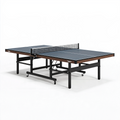 Table de tennis de table 274 x 152.5 x 76 cm en acier et panneau composite bleu pliable à roulettes
