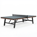 Table de tennis de table 274 x 152.5 x 76 cm en acier gris et marron style contemporain