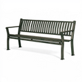 Banc de jardin 180 cm en acier noir à lattes avec accoudoirs